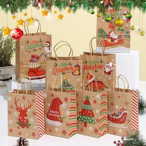 Boîte cadeaux à rabat Père Noël, Pochette cadeaux noël rouge à velcro