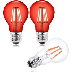 AMPOULE - LED 2x 6W Ampoules LED Rouges, E27 A60 Ampoule LED Déc