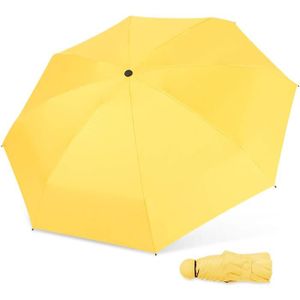 Yimosecoxiang Parapluie pliable pour enfants Coupe-vent Anti-UV Pluie Soleil avec boîte en forme de banane Yellow 