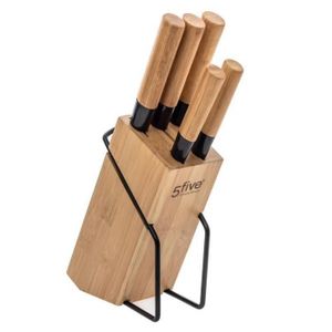 KITCHENDAO Bloc Couteau Universel en Bamboo, Range Couteaux de Cuisine,  Amovible Porte Couteau avec Fente pour Ciseaux, Capacité de 12-15 Couteaux