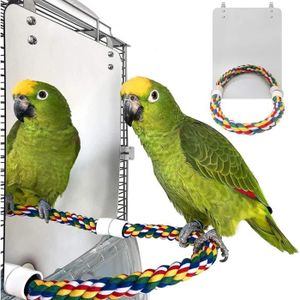PERCHOIR Miroir À Oiseaux En Acrylique De 17,8 Cm Avec Perc