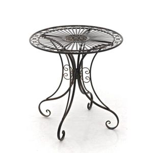 Table De Jardin En Fer Forge Diametre O 70 Cm Bronze Vieilli