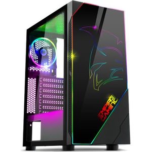Boitier PC Rogue 6 RGB Spirit of gamer, Tour gaming, ITX / maTX / ATX 4  ventilateurs, rétroéclairé