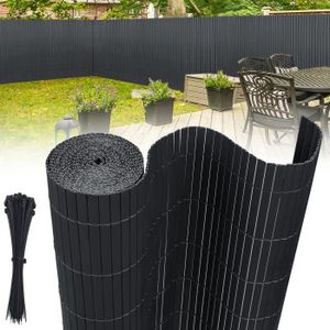 CLÔTURE - BARRIÈRE LILIIN Canisse PVC pour jardin balcon terrasse, clôture brise-vent, Stores Balcon, Brise vue 90x300cm, Anthracite