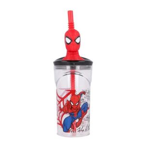 MUG - TASSE - MAZAGRAN Mug à paille figurine Spiderman 3D Marvel - rojo y