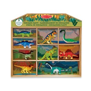 FIGURINE - PERSONNAGE Figurine - MELISSA & DOUG - Rassemblement De Dinosaures - 9 dinosaures avec boîte en bois - Intérieur