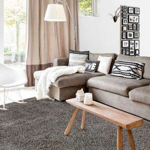 Tapis Poil Long Gris Clair