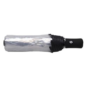 Jweweunyu Parapluie transparent automatique pour femme Maenner Sun Pluie Voiture parapluie compact pliable coupe-vent style parapluie transparent bord blanc