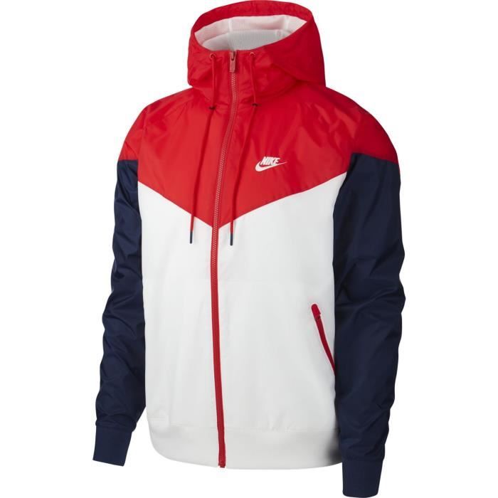 Veste Nike Sportswear Windrunner blanc / rouge / bleu homme Blanc -  Cdiscount Sport