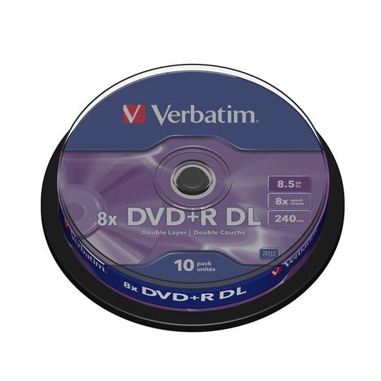 DVD+R DL VERBATIM - Spindle de 10 - 8.5 Go - 8x
