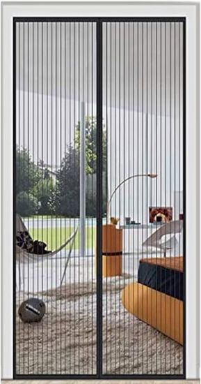 Blanc 160x190cm Moustiquaire Porte Fenêtre Magnétique