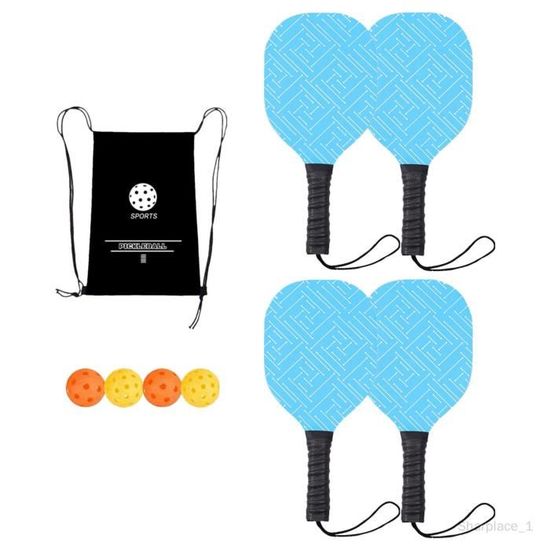 Ensemble de Pagaies de Pickleball Raquettes Sac de Transport Bois 4