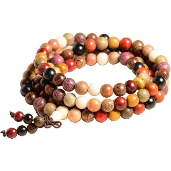 Mala Bracelet 108 Perles En Bois De Santal – Avec Pendentif Bouddha – Neuf Avec étiquettes
