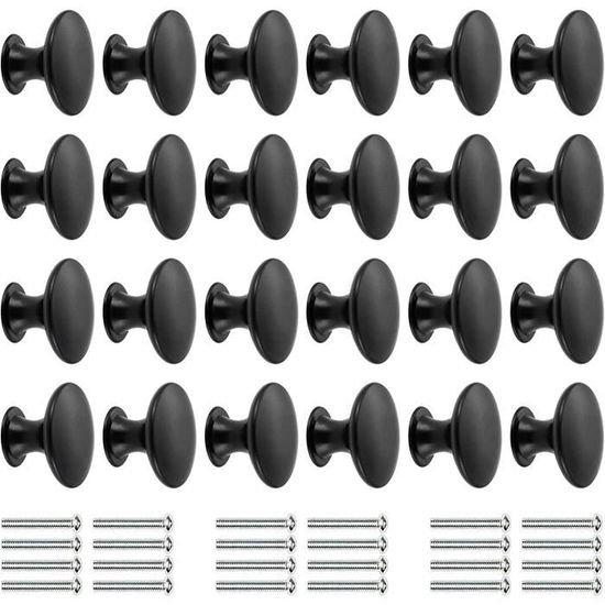 Alzassbg AL6044BBN Lot De 15 Boutons D'armoire Ronds En