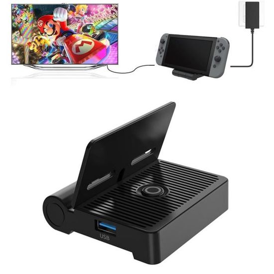Jeux vidéo,Support mural pour Console Nintendo Switch, station d'accueil  pour télévision - Type Black - Cdiscount Informatique