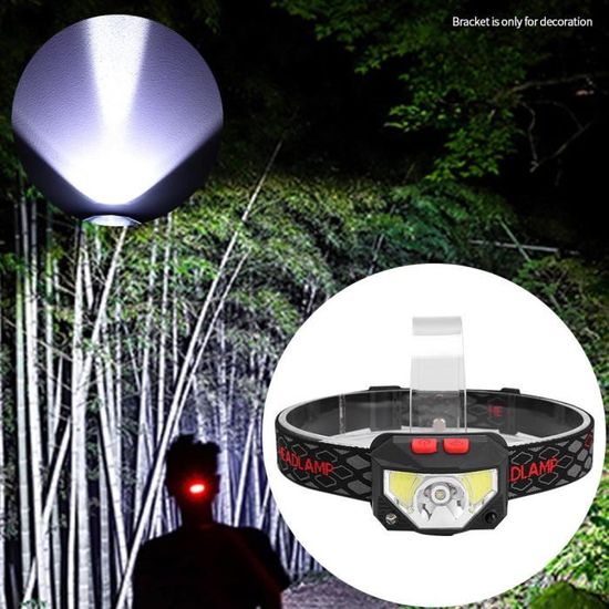 Drfeify Lampe frontale à LED Lumière rechargeable de bandeau d'induction de vague de phare LED d'USB pour le camping en plein air