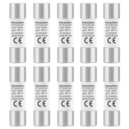 Lot De 20 Fusibles Cylindriques Céramique 4A 500V RT18-32 (RO15) 10x38mm