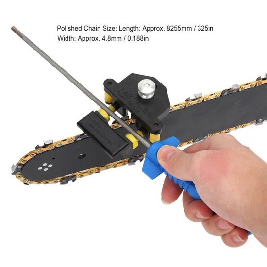 Kit Affûtage Tronçonneuse 8 Pièces - Limes Diamantées 4/5/5.5/6 Mm, Guide D'angle, Pour Chaîne De Tronçonneuse (adaptable Sur Outil Rotatif) - 11
