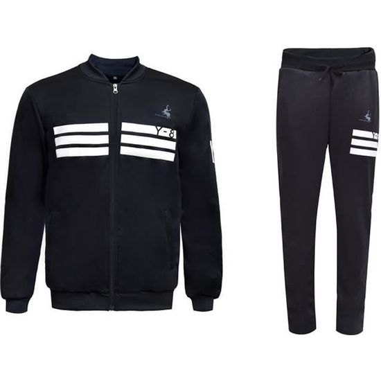 Veste Pantalon Survetement Homme Ensemble de Marque Luxe Blouson Sports Manteau Jogging Grande Vetements Masculin Noir Noir Cdiscount Pret a Porter
