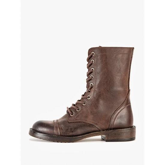 Chaussures pour femmes INUOVO Marron Cuir Talon plat Lacets Basse Marron Cdiscount Chaussures