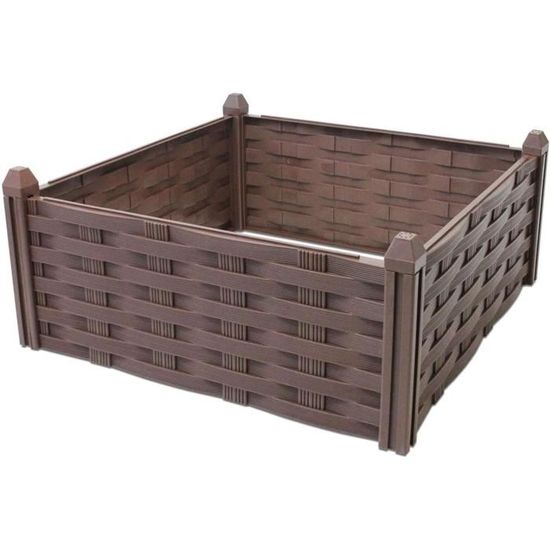 Gartenmoebeleinkauf Bordure de jardin en plastique Marron 45 x 45