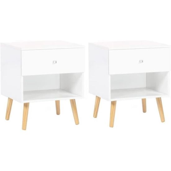 Lot De 2 Tables De Chevet Utah 3 Tiroirs - Style Industriel Avec Tiroirs En Tissu Et Structure Métal