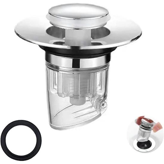 Bonde De Lavabo Meafeng Avec Couvercle Céramique - Bouchon Pop-up Universel 34-40 Mm Pour Salle De Bain Et Cuisine