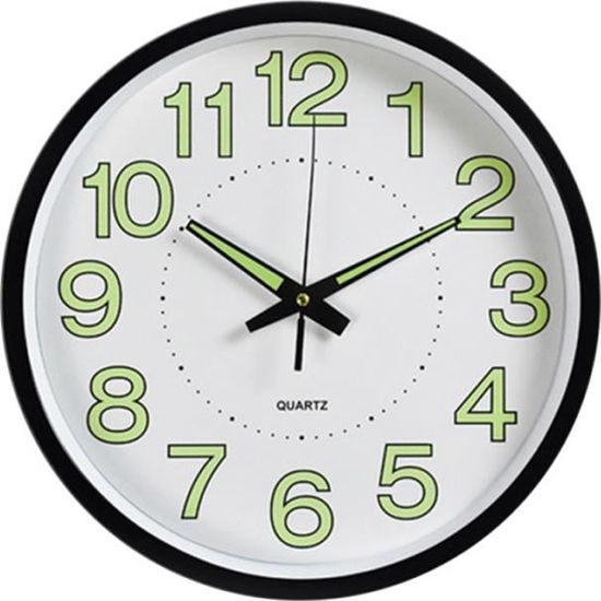 12 pouces / 30 simple horloge murale décorative mouvement lumineuse pour la maison salon (noir)   HORLOGE - PENDULE