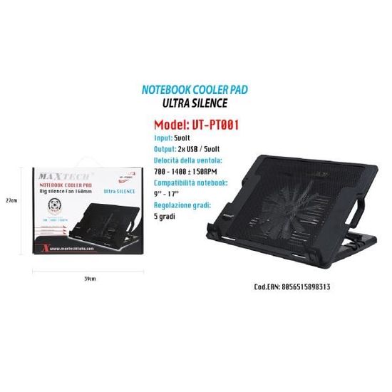 Avantek supporto con ventole per notebook Avantek supporto con ventole per notebook