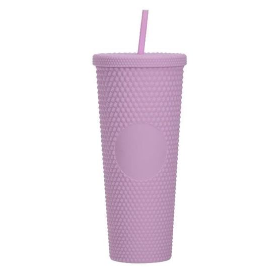 Gobelet en acier inoxydable violet à irisé avec poignée