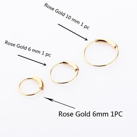 Anneau De Nez Septum Papillon En Acier Inoxydable 316L Avec Zircone Cubique - 16G 8mm 10mm