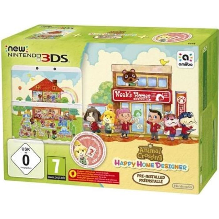 Console portable - Nintendo - New 3DS + Animal Crossing Happy Home Designer - Wi-Fi - Bundle