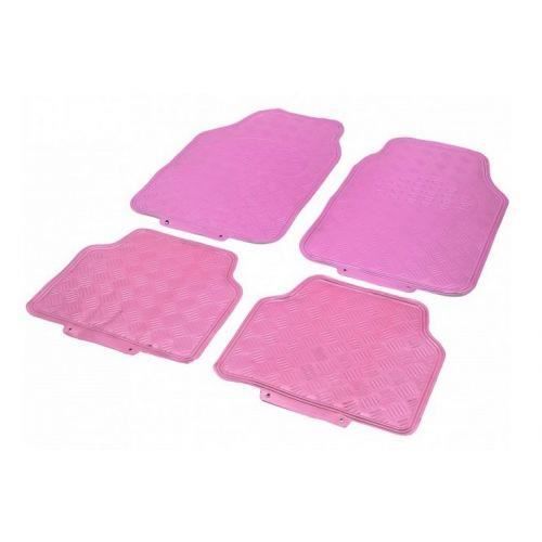 Tapis Auto - CAOUTCHOUC 2 avts+2 arrieres Tuning metallise Rose Universel