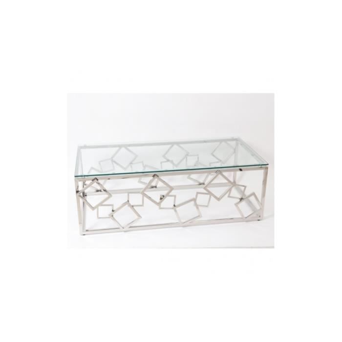 Table basse design verre et acier CORTLAND