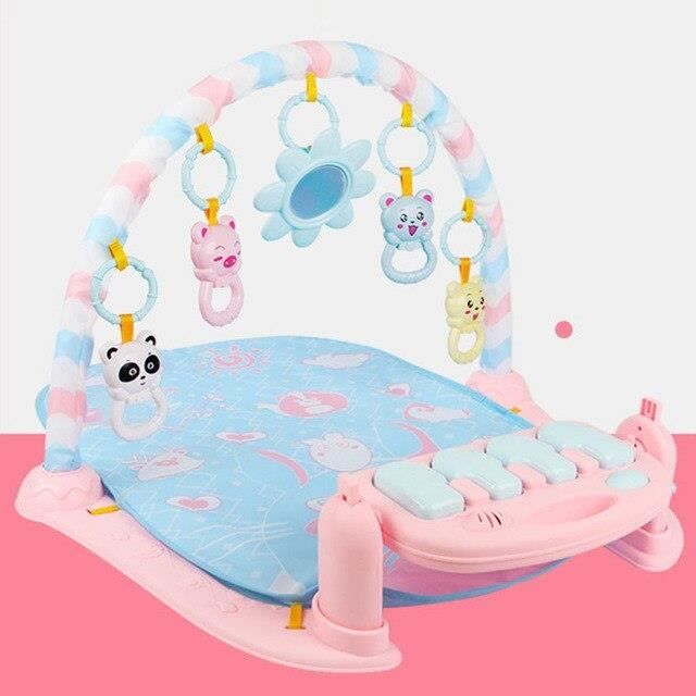 Tapis d'éveil,3 en 1 bébé tapis de jeu bébé jouets de gymnastique éclairage doux hochets jouets musicaux pour bébés - Type pink-4