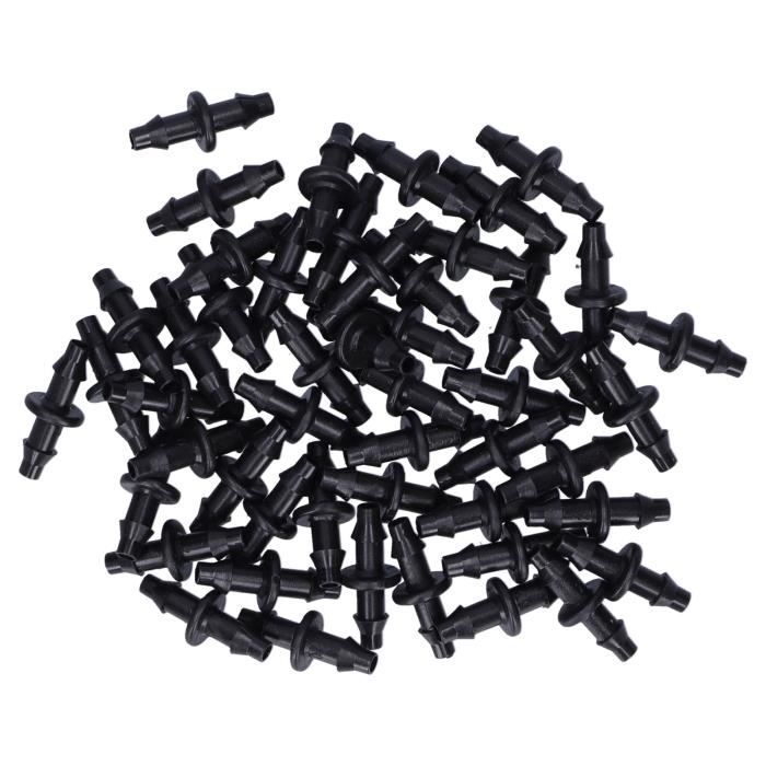 Connecteur de tuyau de jardin en plastique 100 pièces 4-7 connecteur à 2 voies connecteur d'irrigation goutte à goutte raccord HB035