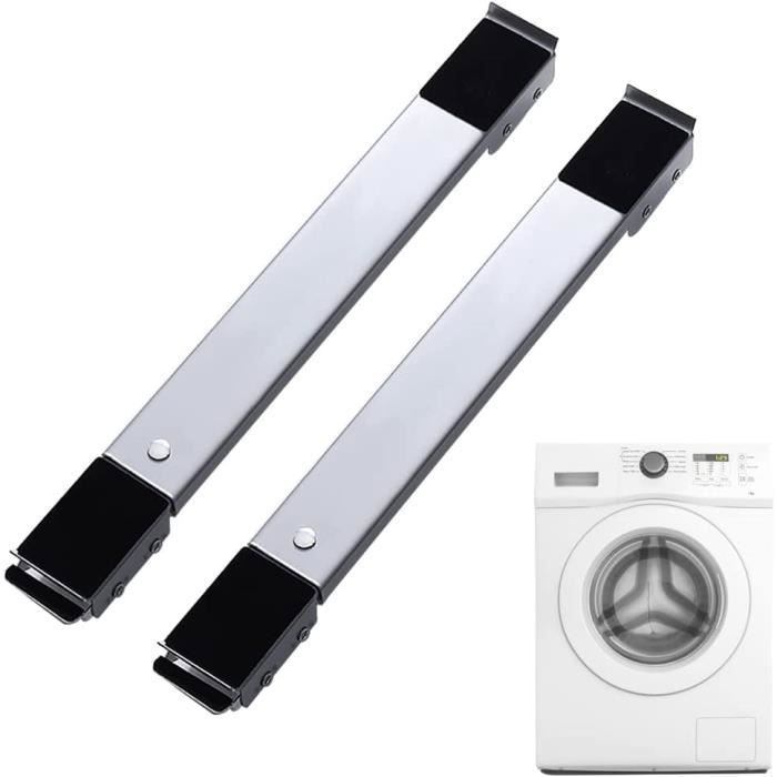 Support de Machine à Laver Réglable 46 cm-71.5 cm 24 Roues Antidérapant pour Réfrigérateur Congélateur Sèche-Linge