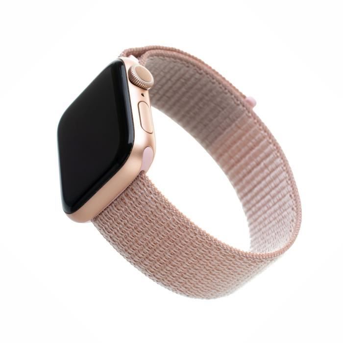 Bracelet en nylon FIXED Nylon Strap pour Apple Watch 38-40-41 mm, or rose