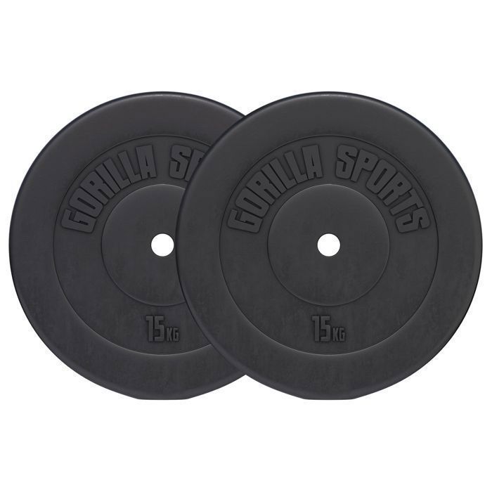 Lot de disques en plastique 30 kg (2 x 15 kg), diamètre d'alésage 31 mm