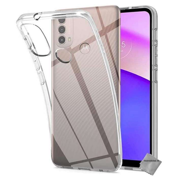 Coque silicone gel fine pour Motorola Moto E20 - E30 - E40 + film ecran - TPU TRANSPARENT