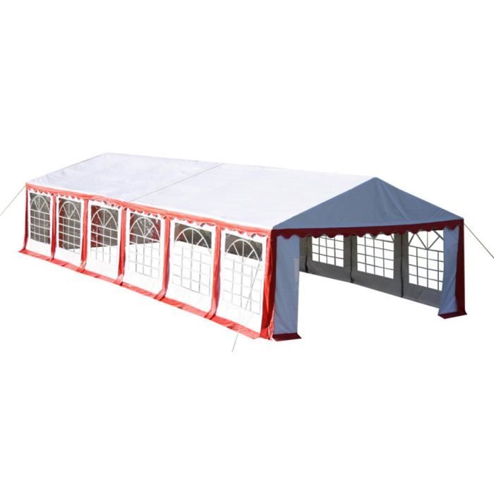 Barnum Châpiteau 6x12 Rouge Blanc contre le vent tente étanche pour barbecue marchés camping pratique