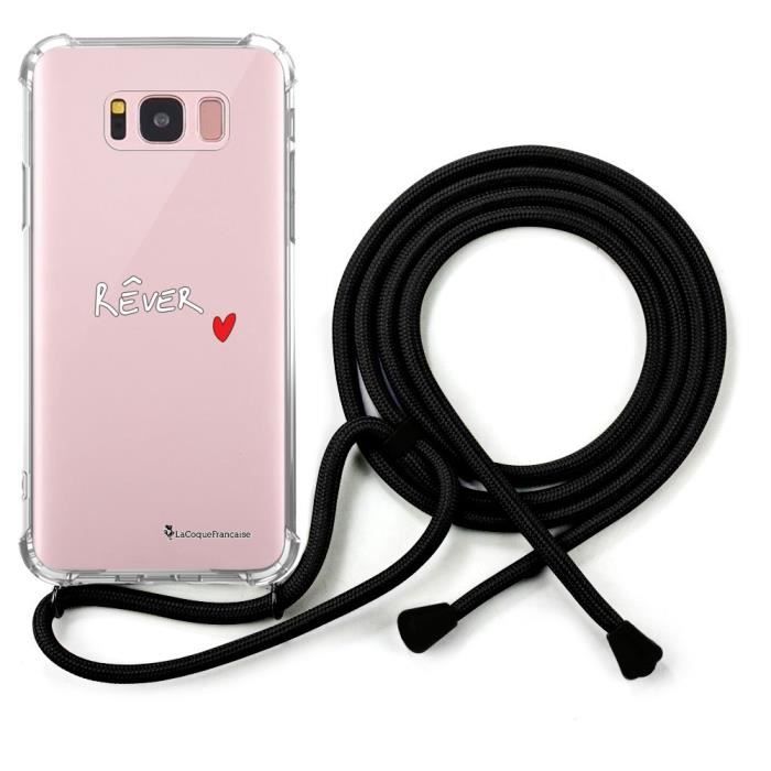 Coque cordon pour Samsung Galaxy S8 noir Dessin Rêver La Coque Francaise