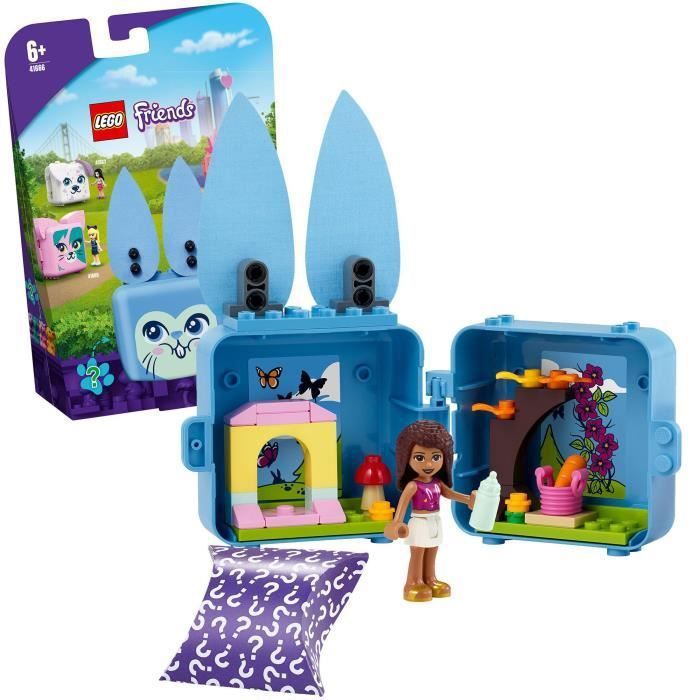LEGO® Friends 41666 Le cube lapin d’Andréa, Cadeau Fille et Garçon 6 ans, Figurines Animaux, Jouet de Collection
