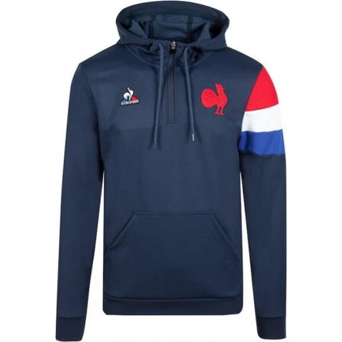 SWEAT CAPUCHE FFR PRESENTATION BLEU HOMME - LE COQ SPORTIF