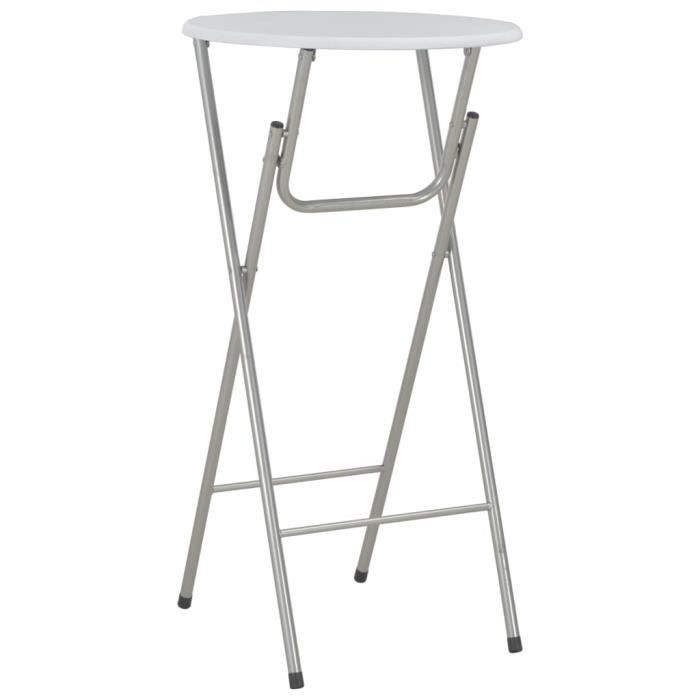 Table de bar Tables pliantes jardin cuisine Blanc 60x112 cm MDF