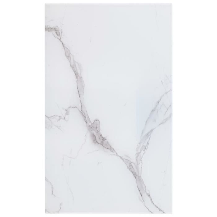 Dessus de table-Plateaux de table Blanc 100x62 cm Verre et texture de marbre