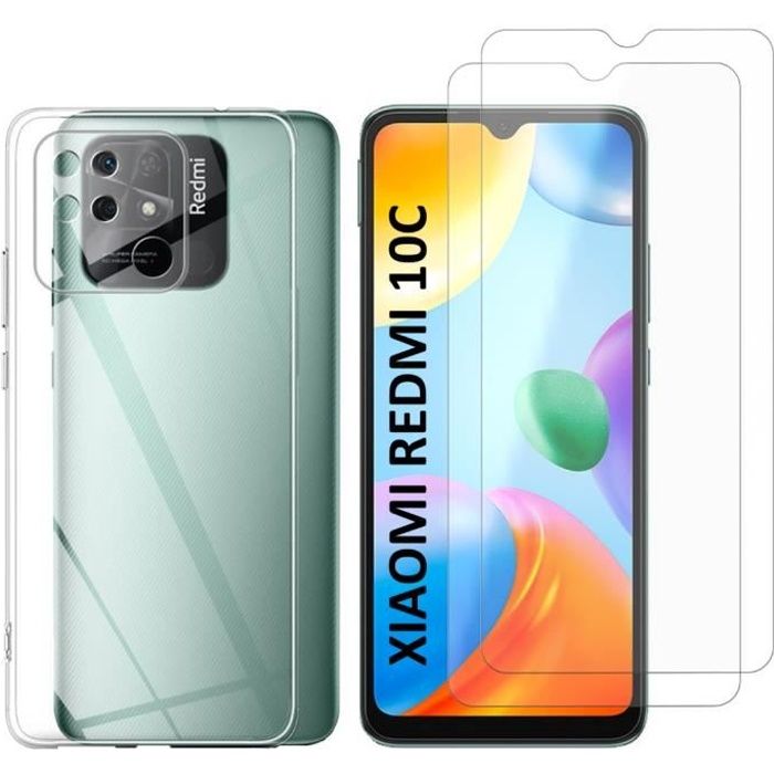 Coque pour Xiaomi REDMI 10C et 2 Verres Trempé Film Protection Ecran Phonillico®
