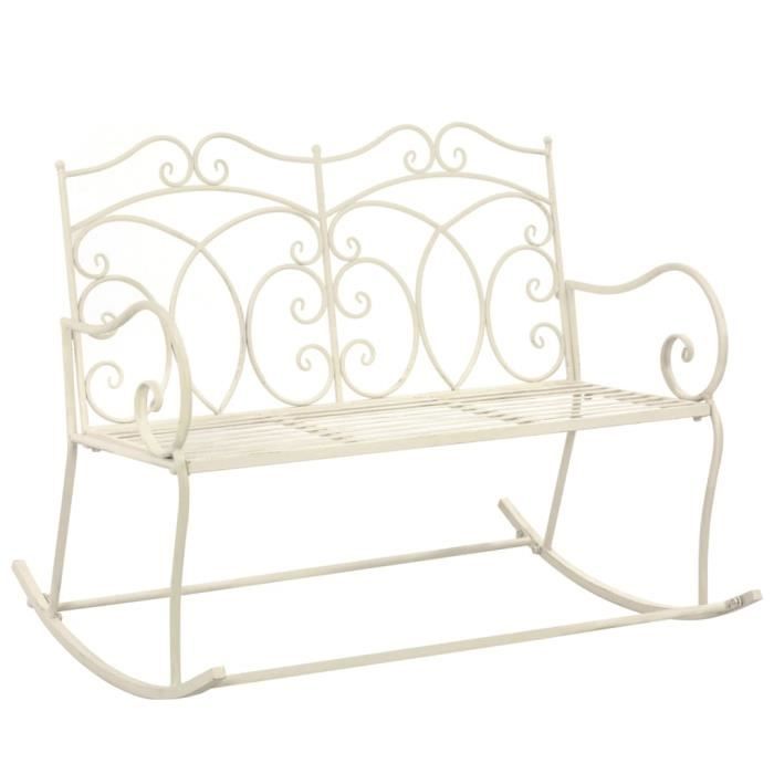 LEH Banc de jardin 104 cm Fer Blanc antique
