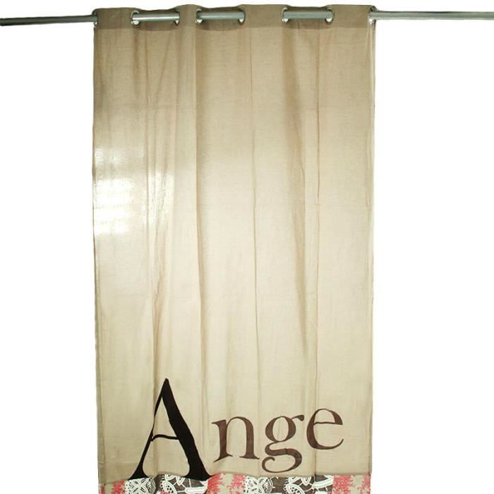 Rideau ANGE (140x250cm) Lin/Rouge