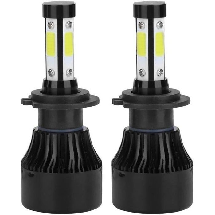 VINGVO phare à LED 2pcs véhicule X7-COB 6500K H7 phare LED haute avant ampoule en aluminium ABS